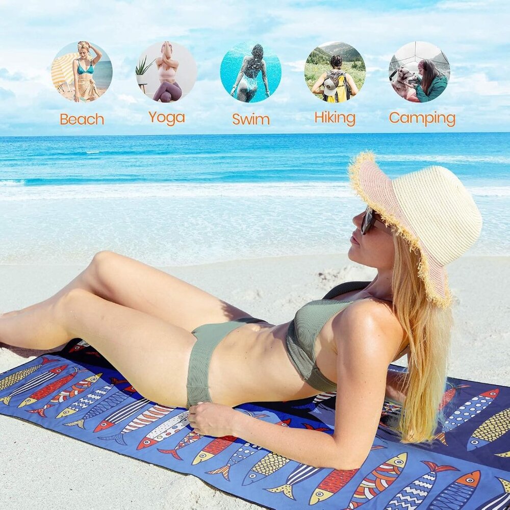 New Beach Towel Microfiber Beach Towel, 72.9" x 34.7"